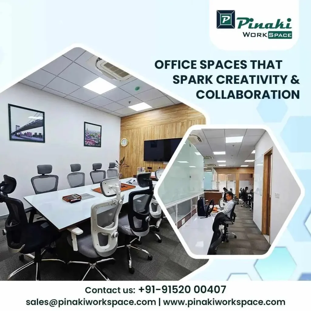 Bright coworking office with creative elements